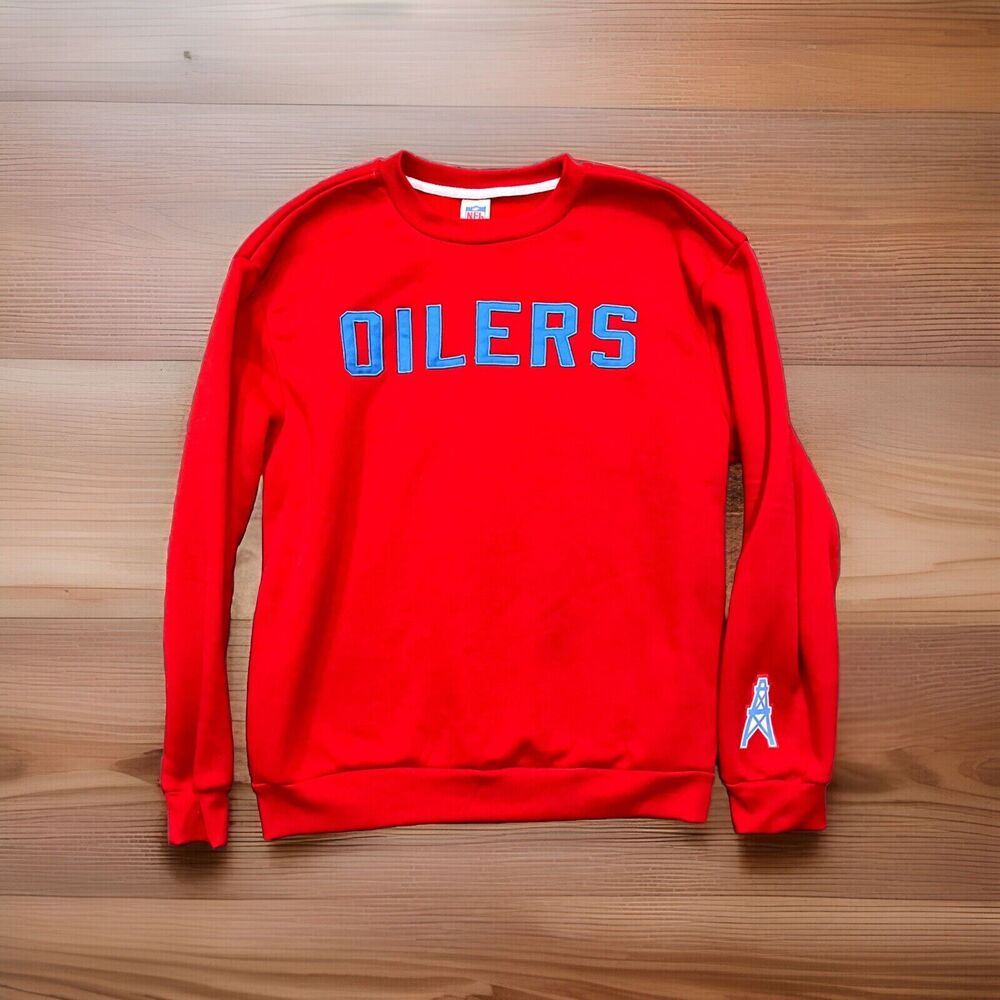 Houston Oilers Texans Red Sweatshirt Tennessee Titans NFL Vintage Marks Men’s M